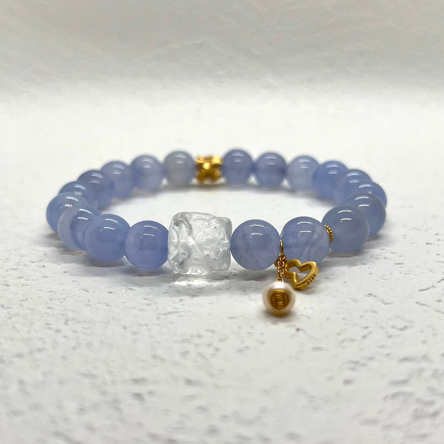 Blue Agate Sterling Silver Bracelet