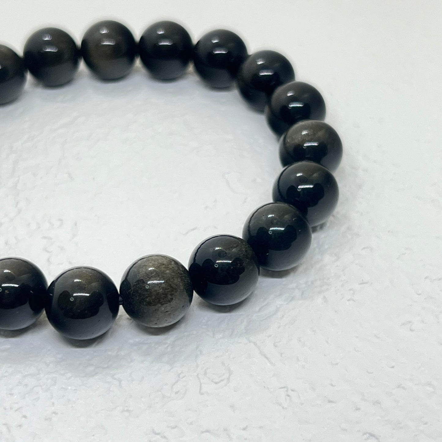 Natural Black Gold Obsidian Bracelet