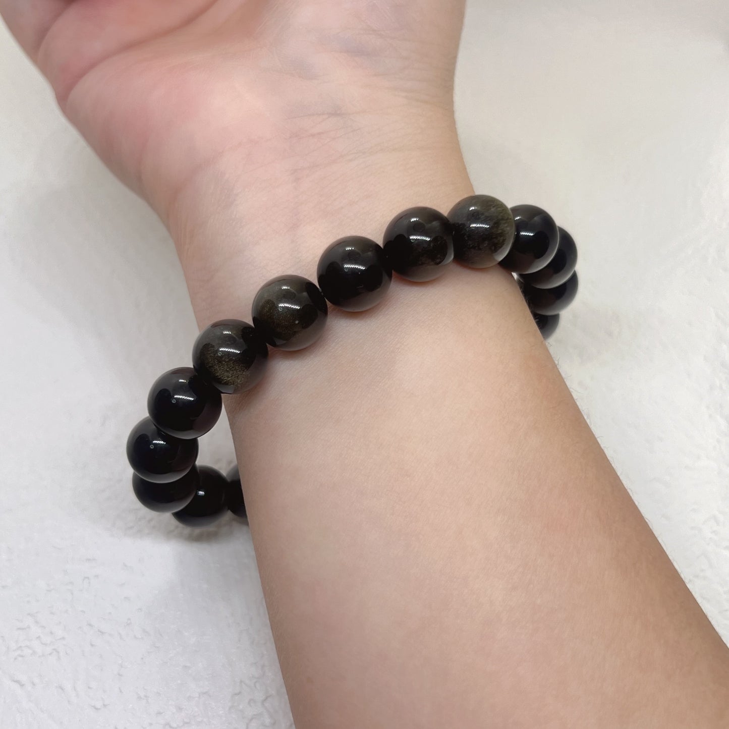Natural Black Gold Obsidian Bracelet