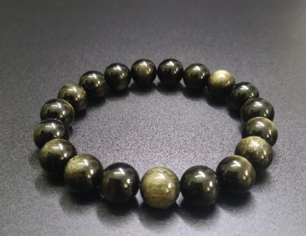 Natural black gold obsidian