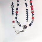 Bracelets assortis pour couple, à plusieurs tours, ornés d'agate rouge et de plumes argentées - Un cadeau unique