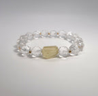 White Crystal&Citrine Sterling Silver Bracelet - DXbracelet