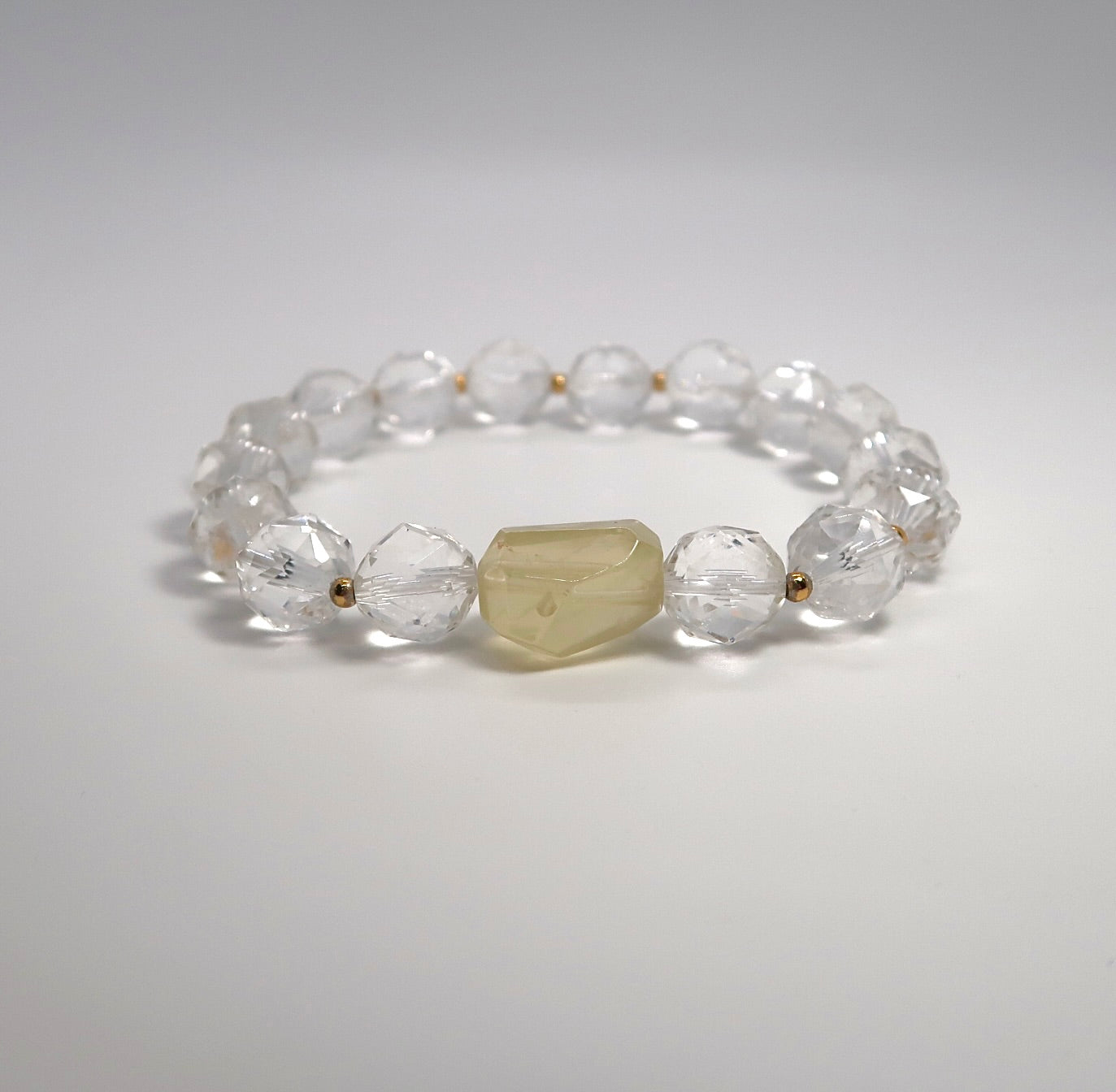 White Crystal&Citrine Sterling Silver Bracelet - DXbracelet
