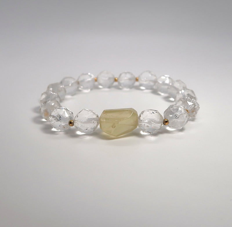 White Crystal&Citrine Sterling Silver Bracelet - DXbracelet