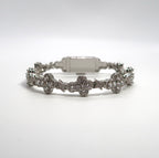 Sparkling Cross Flower Bracelet with Micro-Pavé Cubic Zirconia - DXbracelet