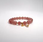 Strawberry Crystal Freshwater Pearl Silver Bracelet - DXbracelet