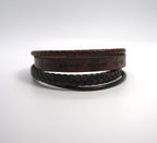 Mens Braided Leather Cross Bracelet - Handcrafted Mens Leather - DXbracelet