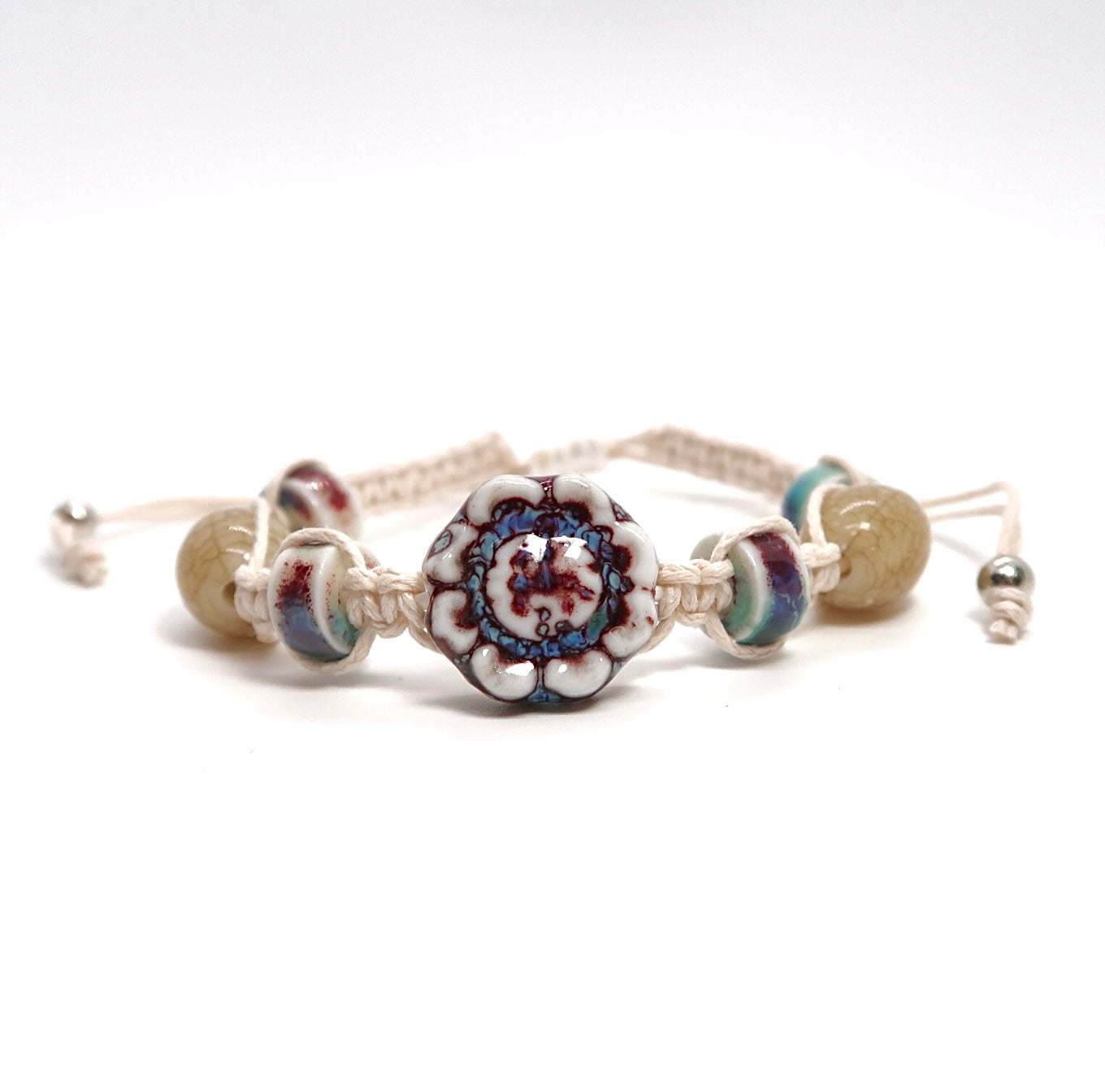 Ethnic Handwoven Ceramic Bracelet - Vintage Folk Art Design - DXbracelet