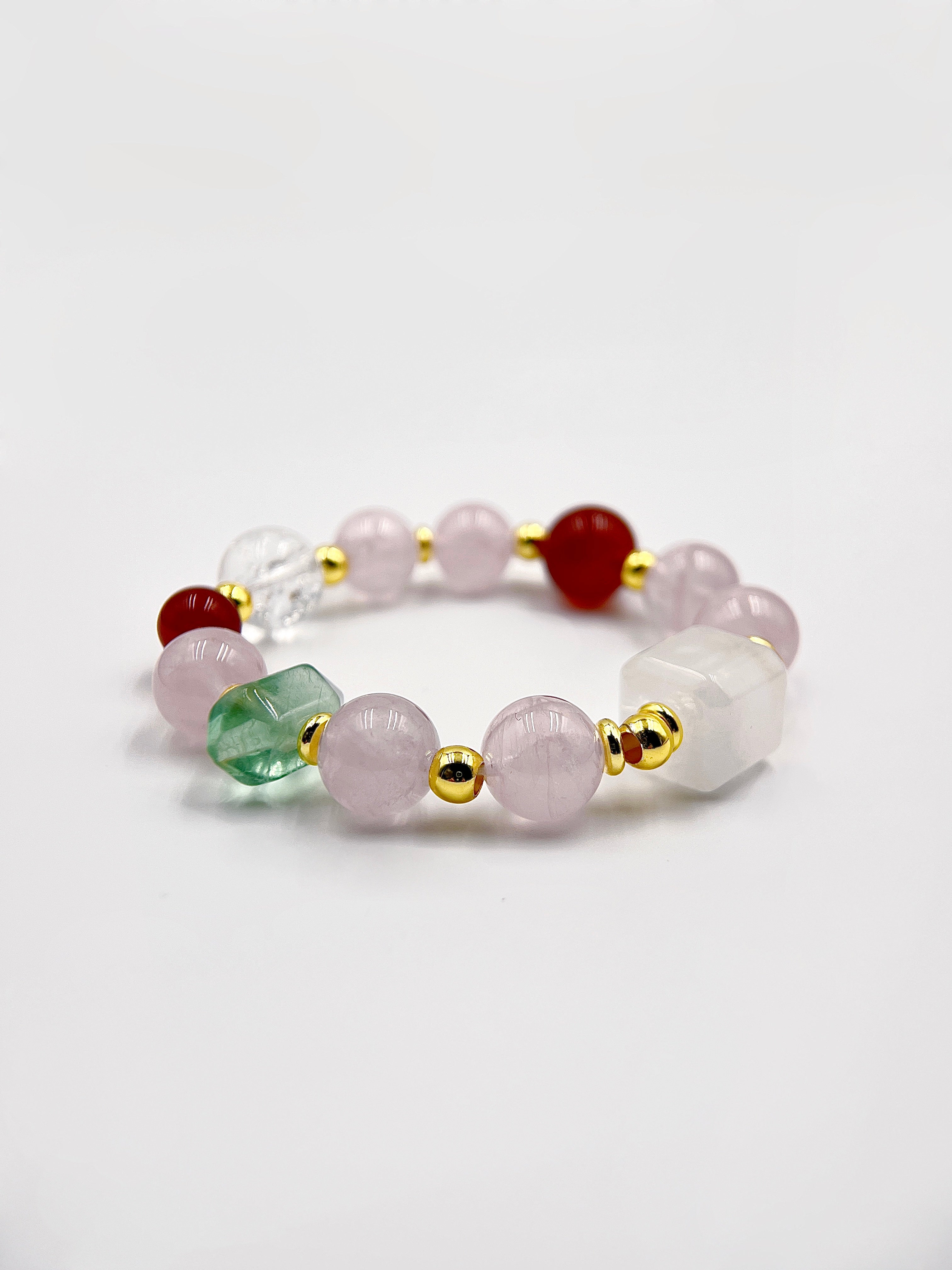 Frosted Starlight Bracelet | Snow Quartz Cube & Crystal Christmas Jewelry