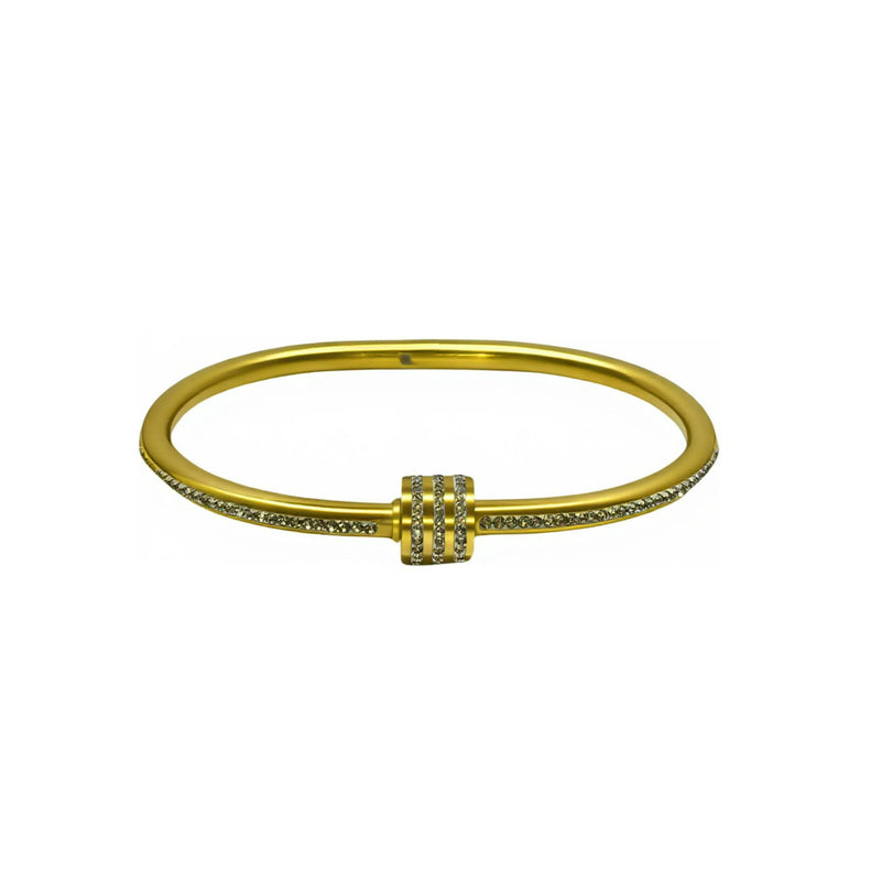 Simple diamond-studded titanium steel bracelet - DXbracelet