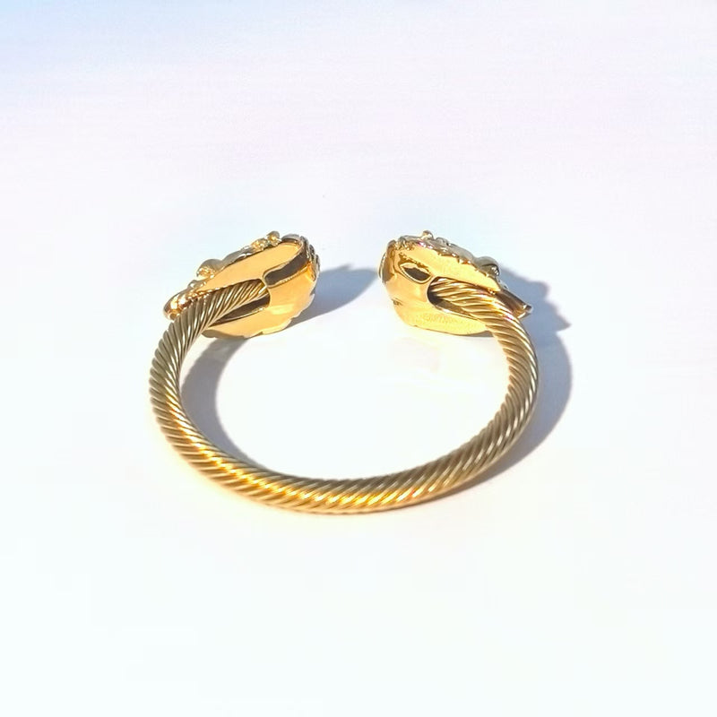 Men's Dragon Head Titanium Steel Cuff - Edgy Punk Accessory - DXbracelet