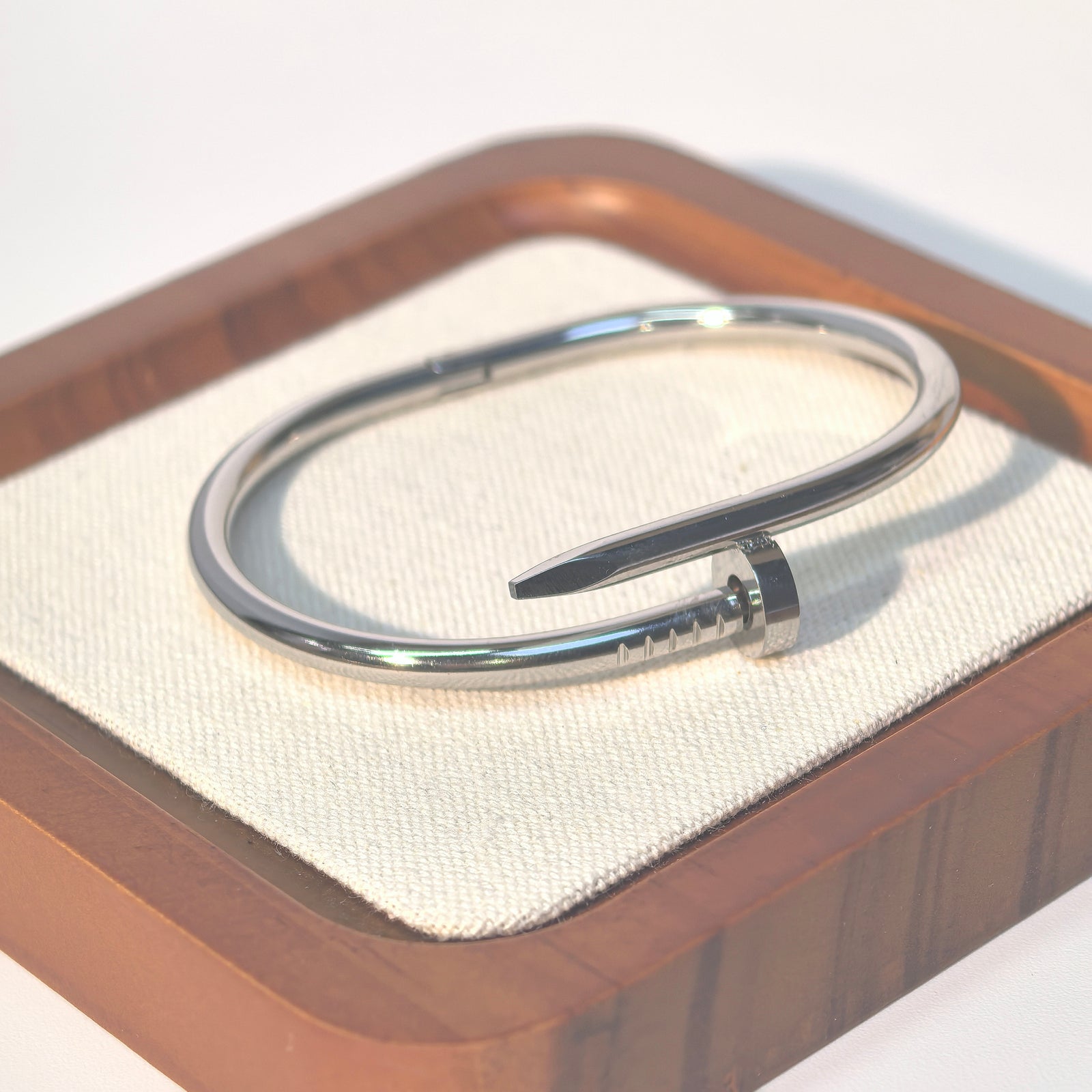 Women's Studded Titanium Steel Bracelet - Timeless Hinged Design - DXbracelet