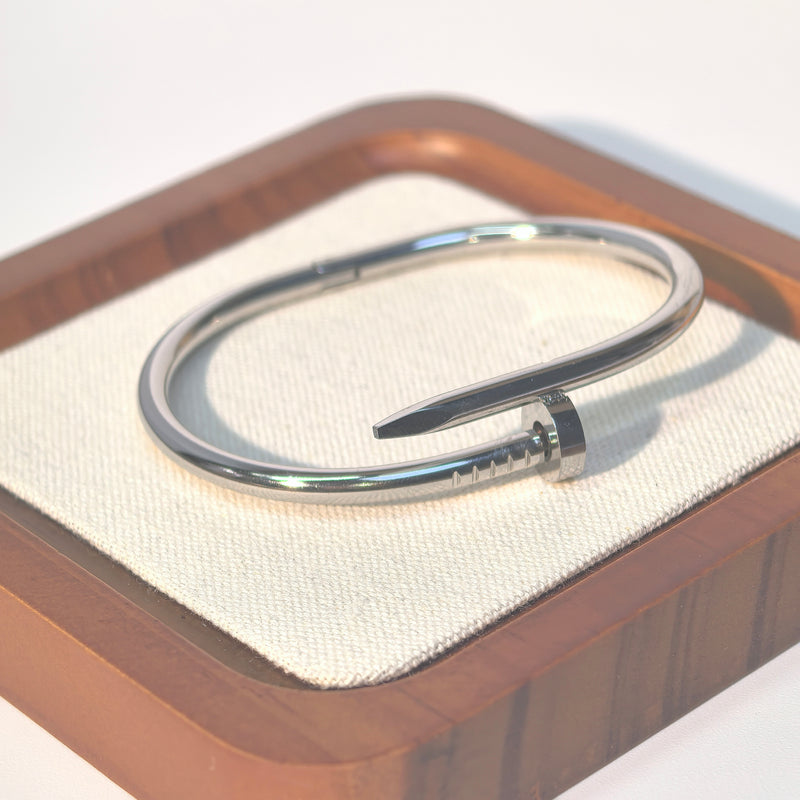 Women's Studded Titanium Steel Bracelet - Timeless Hinged Design - DXbracelet