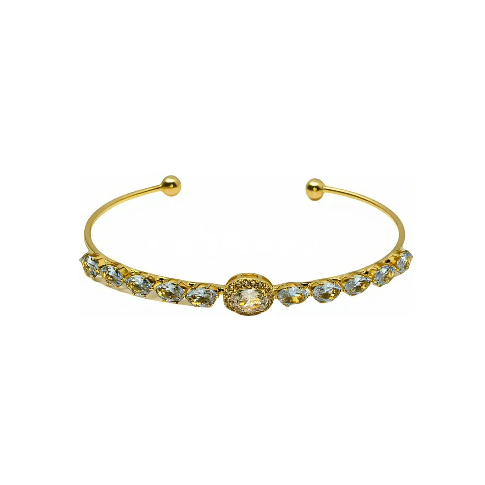 Luxe Oval Open Bracelet with Zirconia - Copper - DXbracelet