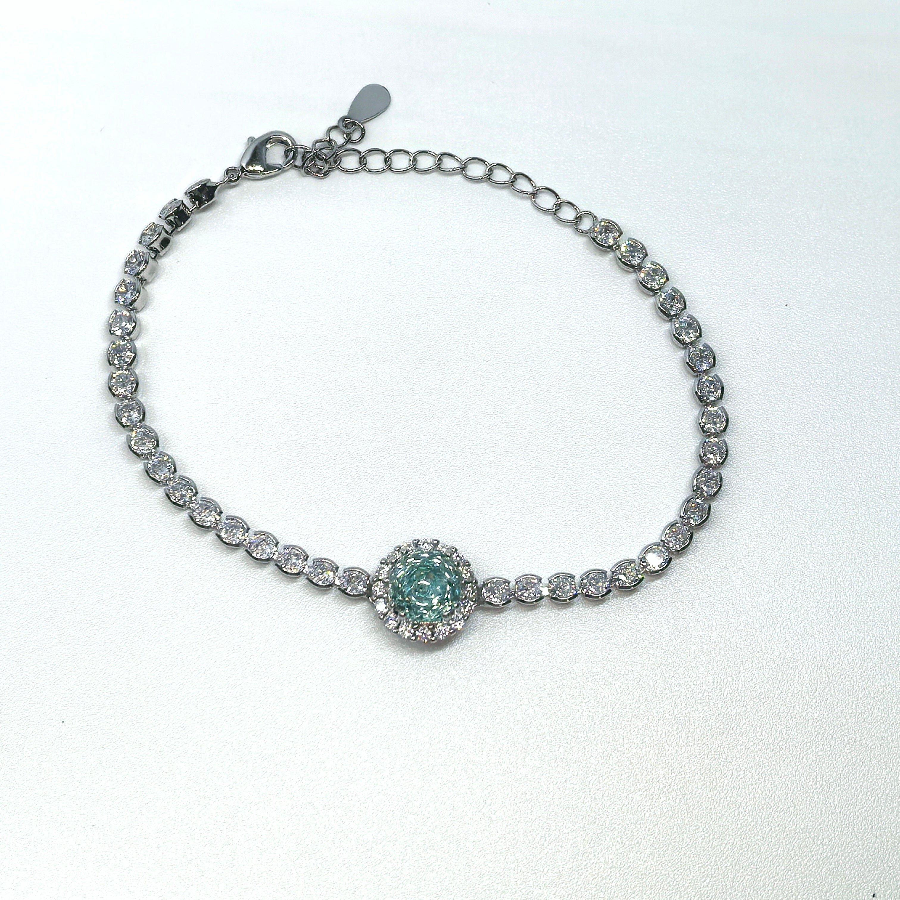 Light luxury Paraiba green zircon bracelet - DXbracelet