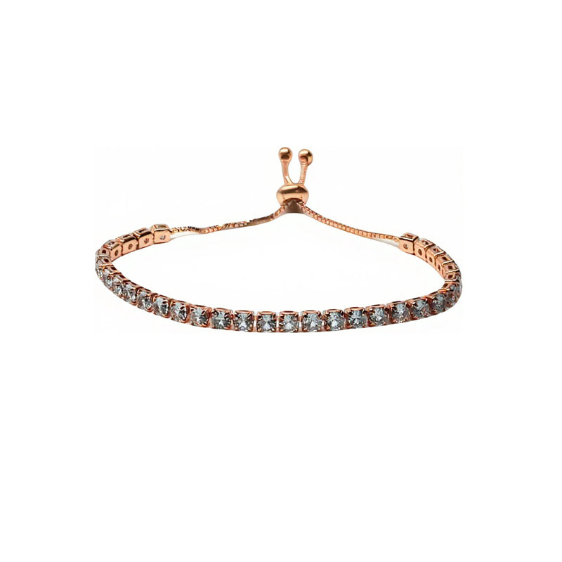 Round Zirconia Single Row Adjustable Full Diamond Bracelet - DXbracelet