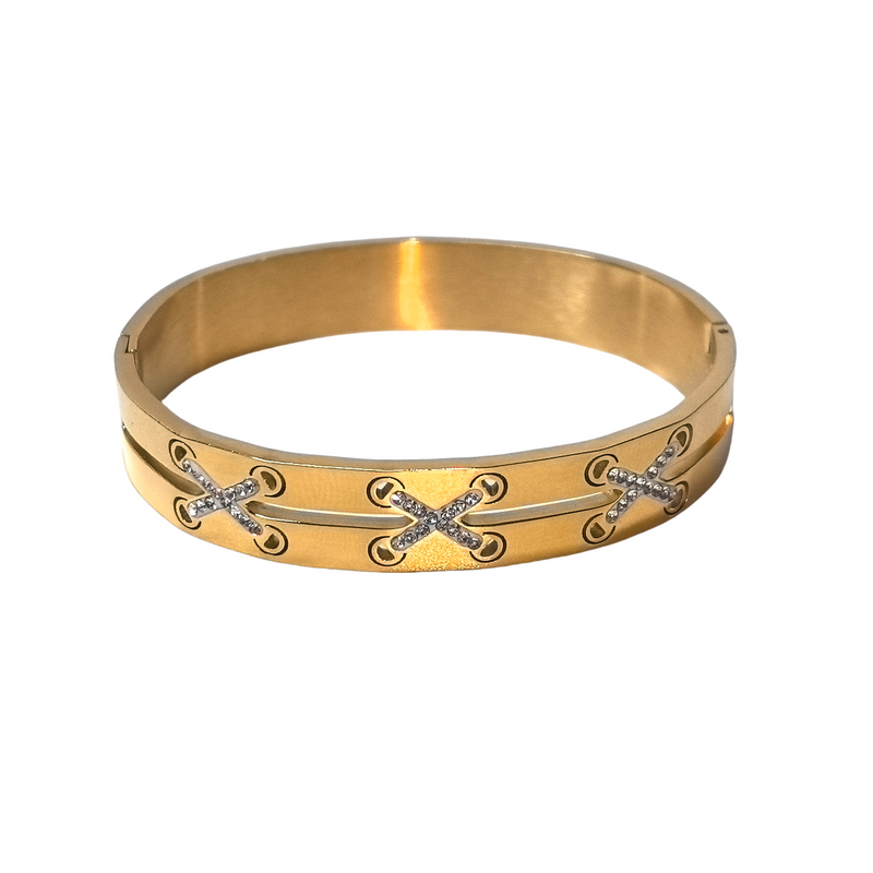 Cross Zirconia Titanium Steel Bracelet - DXbracelet