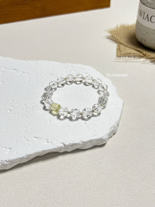 Bracelet en argent sterling avec cristal blanc et citrine