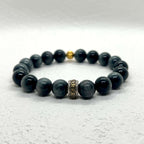 Natural Hawkeye Stone Sterling Silver Bracelet - DXbracelet