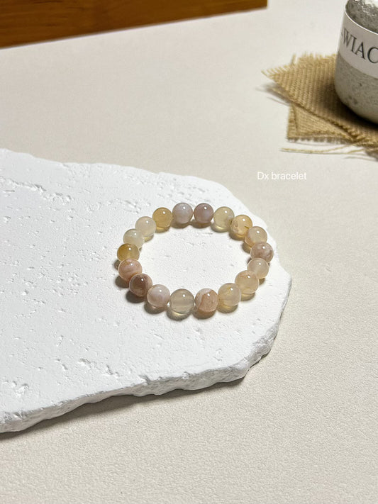 Bracelet en agate fleur de cerisier naturelle