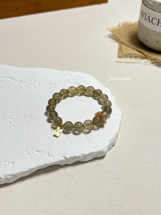 Bracciale in argento sterling con chiaro di luna nero naturale