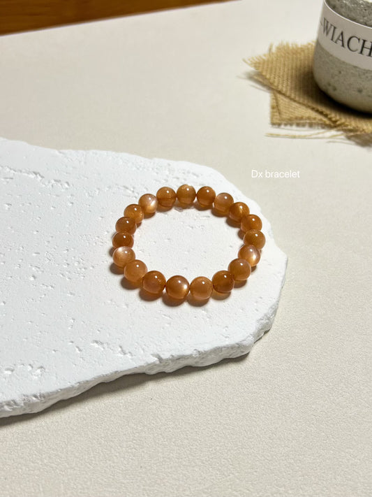 Bracciale in pietra di luna arancione naturale