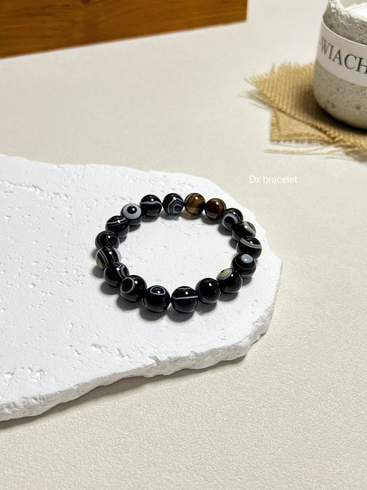 Bracelet protecteur en agate à œil noir - Élégant et fait main