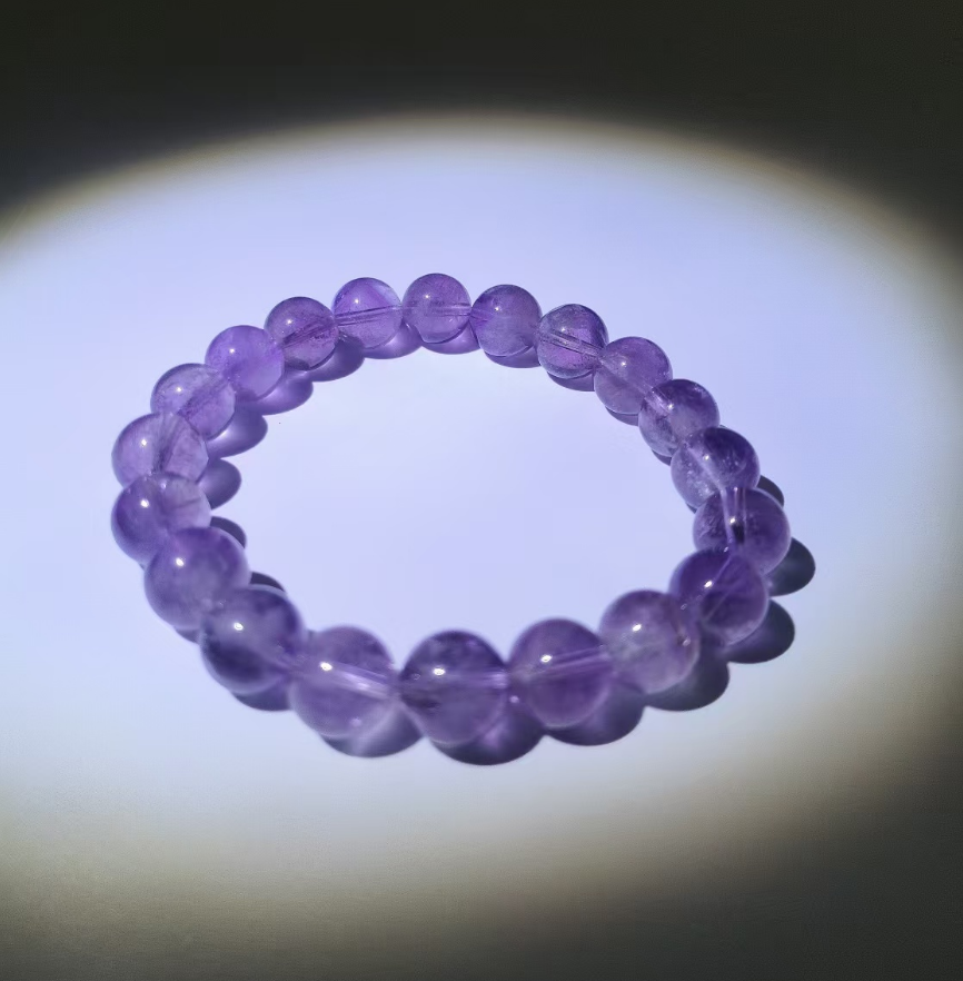 Natural fur rabbit amethyst bracelet