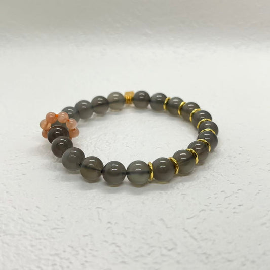 Natural Black Moonlight Sterling Silver Bracelet