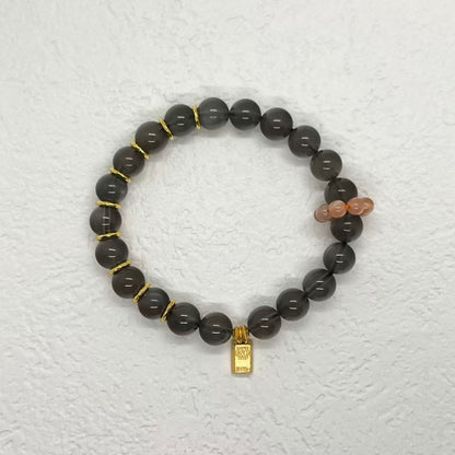Natural Black Moonlight Sterling Silver Bracelet