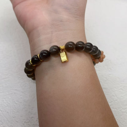 Natural Black Moonlight Sterling Silver Bracelet