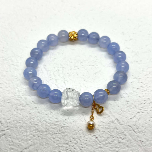 Armband aus Sterlingsilber mit blauem Achat