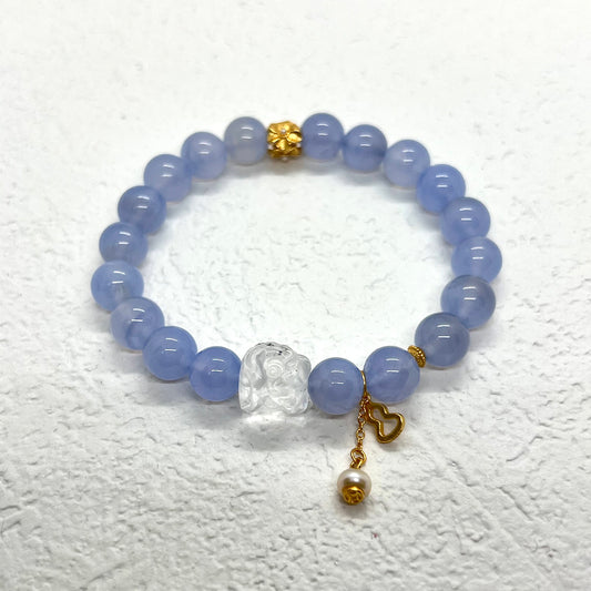 Blue Agate Sterling Silver Bracelet