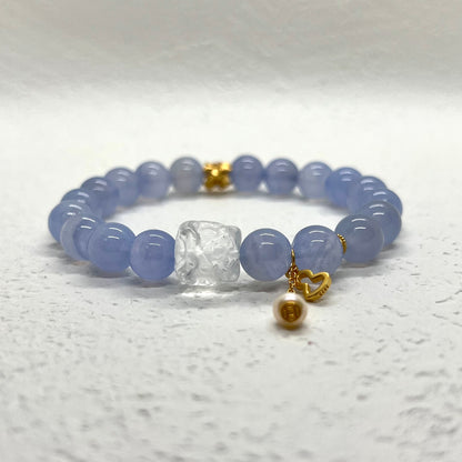 Blue Agate Sterling Silver Bracelet