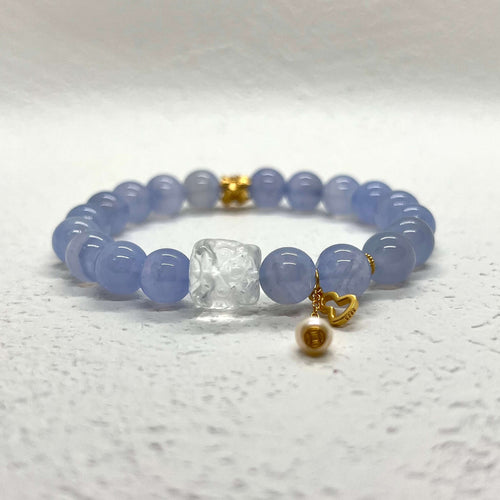 Armband aus Sterlingsilber mit blauem Achat