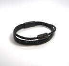 Designer-Grade Magnetic Closure Braided Leather Bracelet - DXbracelet