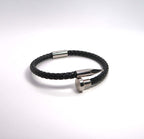 Minimalist Nailhead Braided Leather Cord Bracelet - DXbracelet