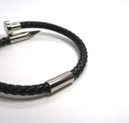 Minimalist Nailhead Braided Leather Cord Bracelet - DXbracelet