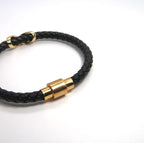 New 4-Color Cross Knot Leather Cord Bracelet w/ Copper Zircon Clasp - DXbracelet