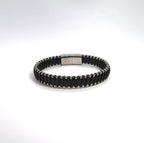 Bestseller Geometric Two-Tone Ultra Fiber Handwoven Cuff Bracelet - DXbracelet