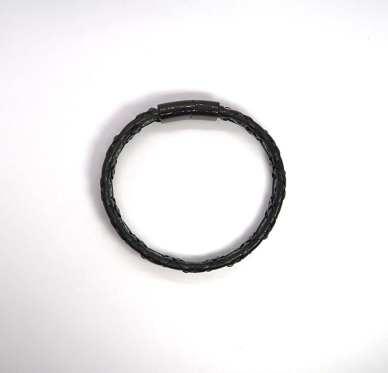 Minimalist Punk Braided Chain & Leather Bracelet - DXbracelet