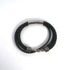 Nautical Stacked Braided Leather Cuff w/ Anchor Charm - DXbracelet