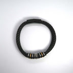 Versatile Stacked Laser-Etched Magnetic Leather Bracelet - DXbracelet