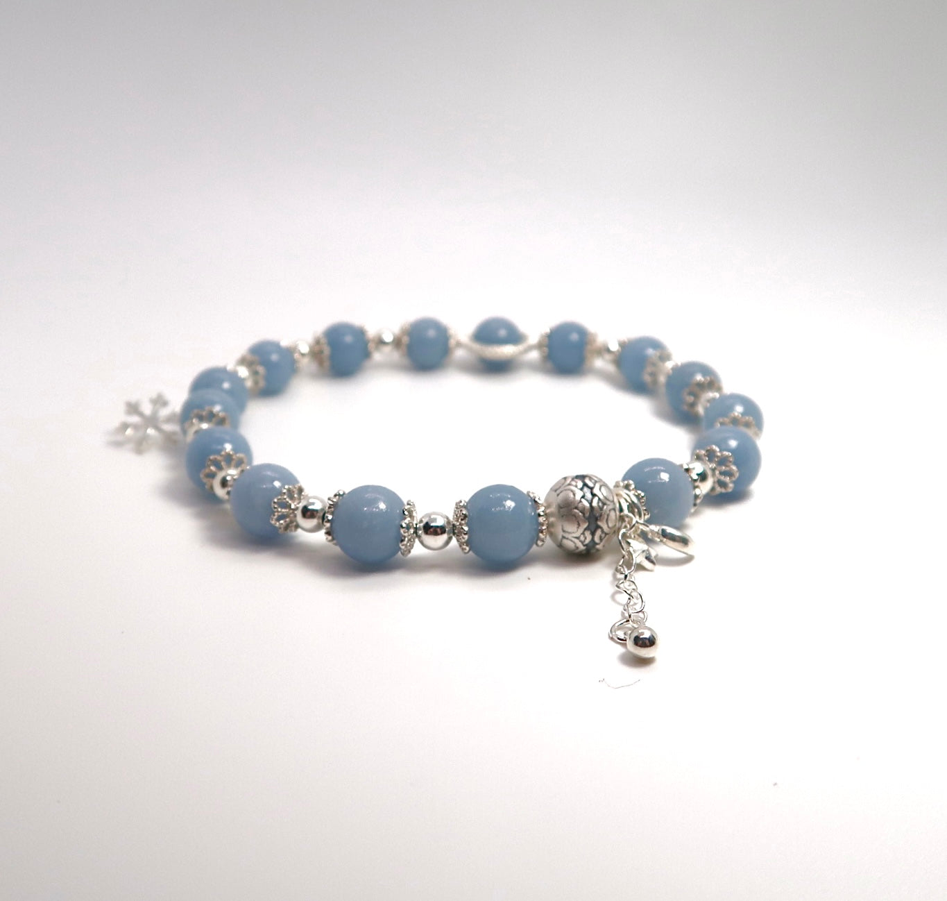 Sterling Silver Natural Angel Stone Women's Limited Edition Bracelet - DXbracelet