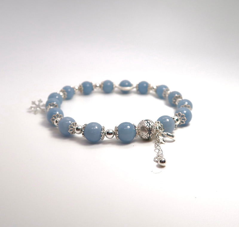 Sterling Silver Natural Angel Stone Women's Limited Edition Bracelet - DXbracelet