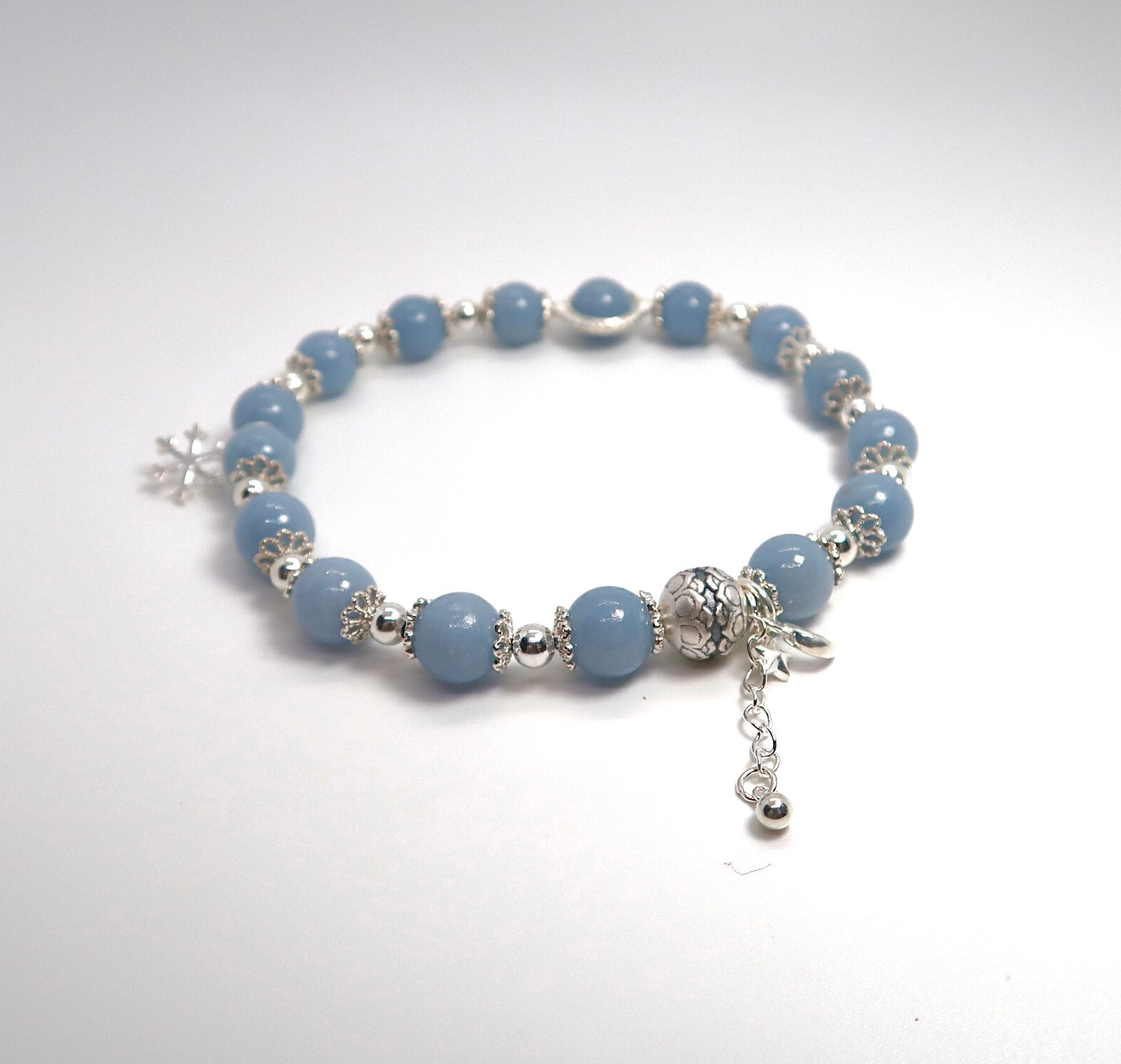 Sterling Silver Natural Angel Stone Women's Limited Edition Bracelet - DXbracelet