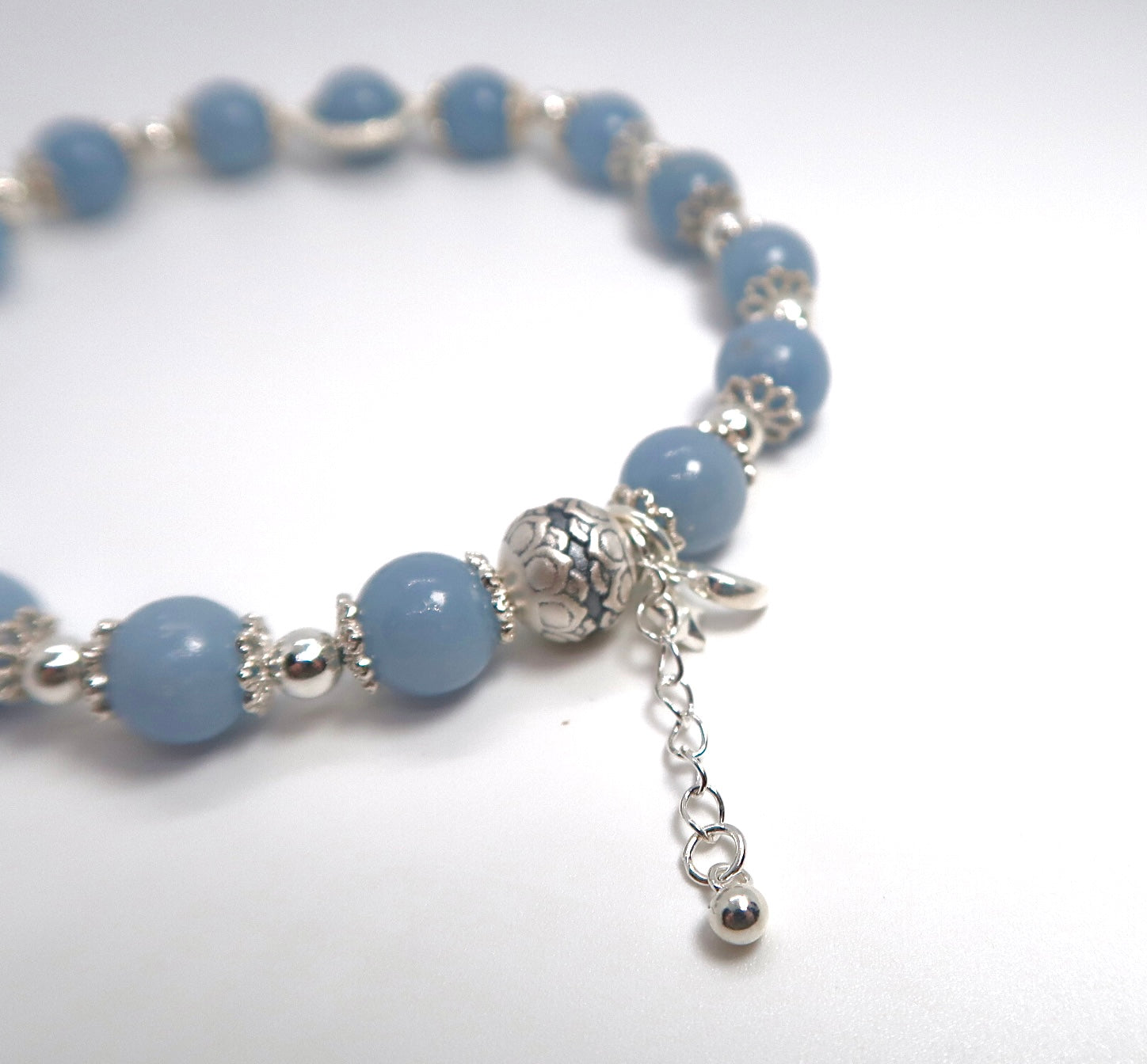 Sterling Silver Natural Angel Stone Women's Limited Edition Bracelet - DXbracelet