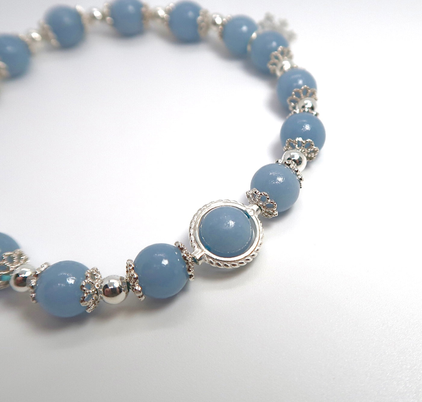 Sterling Silver Natural Angel Stone Women's Limited Edition Bracelet - DXbracelet