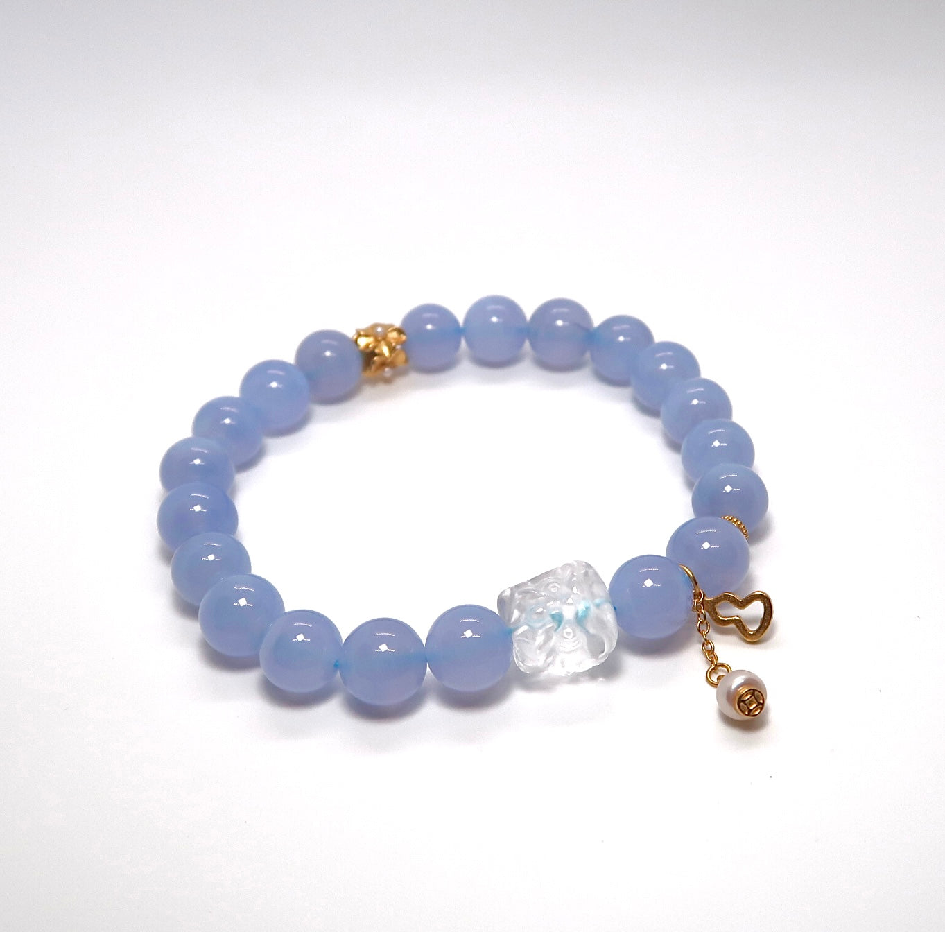 Blue Agate Sterling Silver Bracelet - DXbracelet