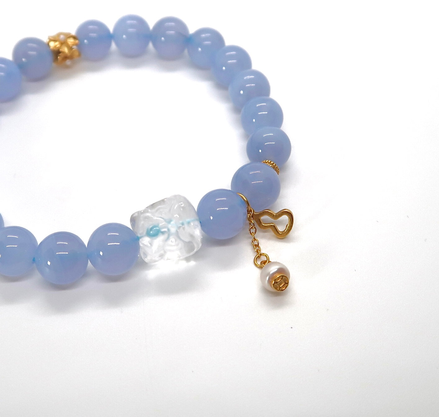 Blue Agate Sterling Silver Bracelet - DXbracelet